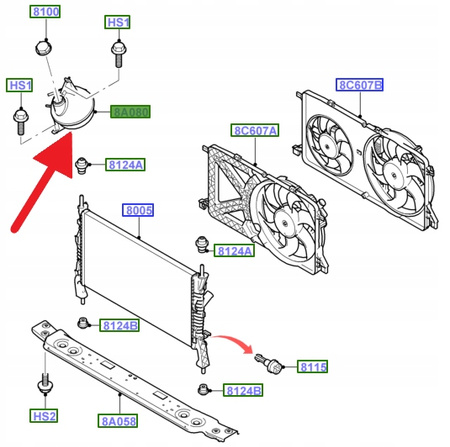 ZBIORNICZEK WYRÓWNAWCZY TDCI TRANSIT 2006- OE 1383314 _ 6C11-8K218-AC