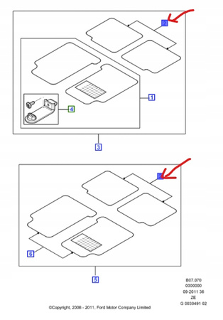 DYWANIKI WELUROWE TYLNE FORD KUGA Mk1 2008-2012 _1531432_AM8V4J-13035-AB3YYW