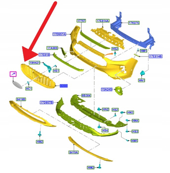 GRILL ZDERZAKA PRZÓD FORD KUGA 2024- 2723315 _ PV4B-8138-CAC