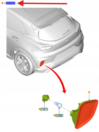 ŚWIATŁO PRZECIWMGIELNE LEWY TYŁ PUMA Mk2 2019- 2418379 _ L1TB-15K273-AC
