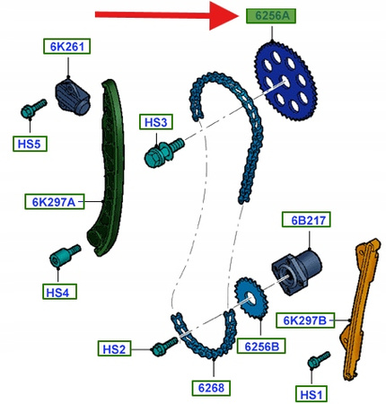 KOŁO ZĘBATE ROZRZĄDU 1.3 TDCI FORD KA Mk2 2008- OE 1853574 _ ES51-6256-BA