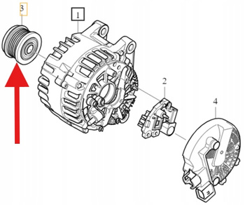SPRZĘGŁO ALTERNATORA 2.0 B4 D4 VOLVO S60 V60 XC90 XC60 XC40 S90 OE 30644031