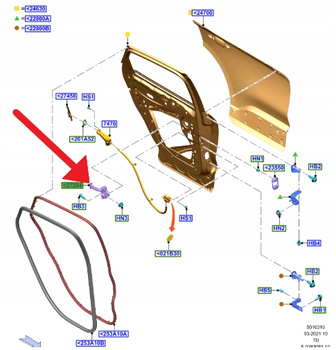 OGRANICZNIK DRZWI L P TYŁ FORD KUGA ESCAPE 2020- 2375787 _ LJ6B-S27200-AB