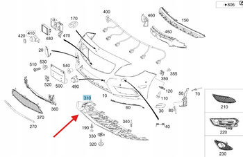 OSŁONA POD ZDERZAK PRZEDNI MERCEDES CLA W117 A W176 B W246 OE A1768850136