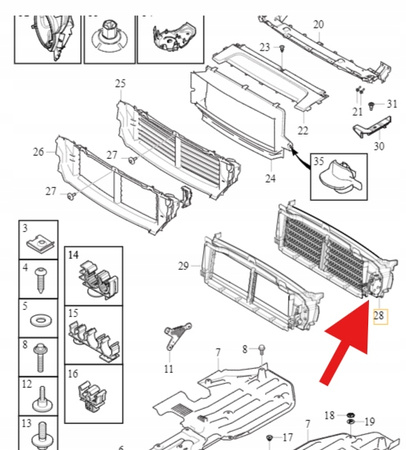 WLOT AKTYWNY ŻALUZJA KIEROWNICA POWIETRZA VOLVO S90 V90 2017- OE 31383212
