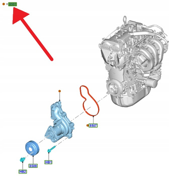 POMPA WODY 1.2 1.5 EB FORD KA+ FOCUS 2018- 2378375 _ GN1G-8501-CB