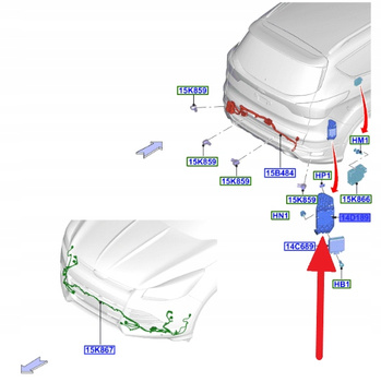 UCHWYT RADARU TYŁ LEWY FORD OE KUGA 2012- 6282771 _ GV6T-14D190-AC