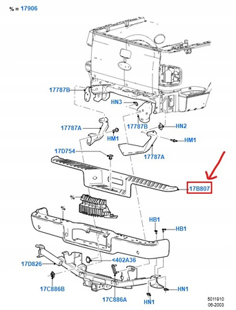 NAKŁADKA TYLNEGO ZDERZAKA FORD F150 2004-2008 USA 5L3Z-17B807-AA _ 5L34-17B810-AA