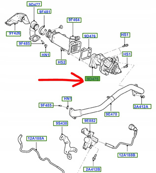 ZAWÓR SPALIN EGR 2.2 TDCi FORD MONDEO S-MAX 1427355 _ 6G9Q-9D475-AA