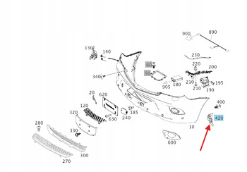 ŚLIZG ZDERZAKA PRAWY PRZÓD MERCEDES SPRINTER W906 OE A9068821114