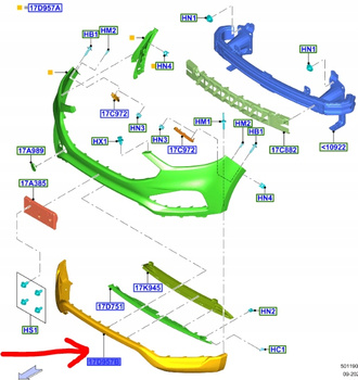 SPOJLER HOKEJ DÓŁ ZDERZAKA PRZÓD FORD EDGE 2018- 2255956 _ KT4B-17C831-AB5YZ9