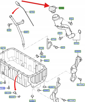 KOREK WLEWU OLEJU FORD KUGA MONDEO SMAX 2.0 TDCi 1348368 _ 3M5Q-6766-BC