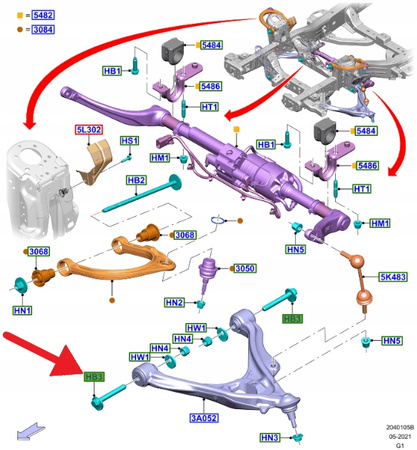 ŚRUBA WAHACZA PRZÓD M16 X 125MM RANGER BRONCO 2021- 5810290 _ W720555-S439