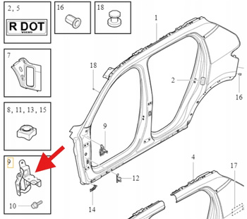 WSPORNIK KAROSERYJNY PRAWY PRZÓD VOLVO XC40 EX40 18- C40 OE 31675830