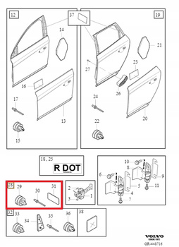 OKŁADZINY IZOLACYJNE DRZWI VOLVO XC60 I 09-17r