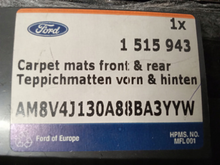 DYWANIKI WELUROWE PRZÓD TYŁ FORD KUGA 2008- 1515943 _ AM8V4J-130A88-BA3YYW