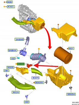PRZEPŁYWOMIERZ FORD KUGA FOCUS 2014- 1.5 2.0 TDCi 2038581 _ EM5A-12B579-AA