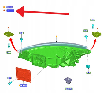MOCOWANIE LAMPY PRAWY PRZÓD FOCUS 2018- OE 2206772 _ JX7B-13A004-AA
