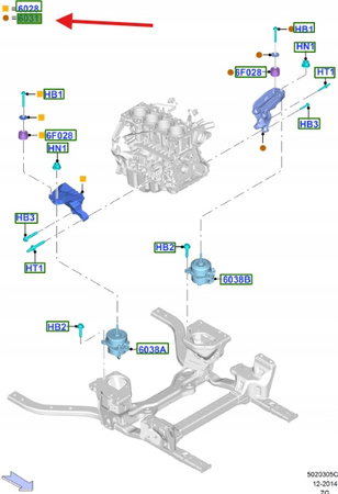 ŁAPA SILNIKA LEWA 2.3 ECOBOOST FORD MUSTANG 2015- 2675610 _ FR3C-6B033-CC