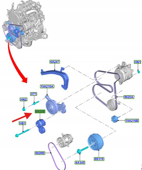 KOŁO PASOWE NAPINAJĄCE RANGER 2011- 2212906 _ JB3Q-6A228-AA