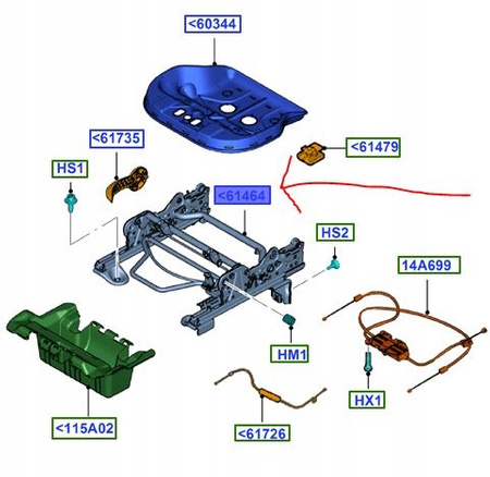 RAMA STELAŻ SIEDZENIE PASAŻERA FORD KA Mk2 2008-16