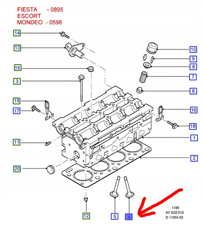 ZAWÓR WLOT 1.6L ZETEC FORD MONDEO ESCORT 97-_1041830_928M-6507-E2A