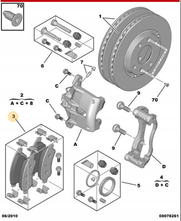 Klocki hamulcowe przednie Citroen C3 C4 DS3 OE 1617275680