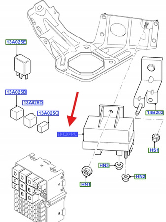 PRZEKAŹNIK ŚWIEC ŻAROWYCH FORD FIESTA FUSION KA+ 1435908 _ 6S6T-12A343-AA