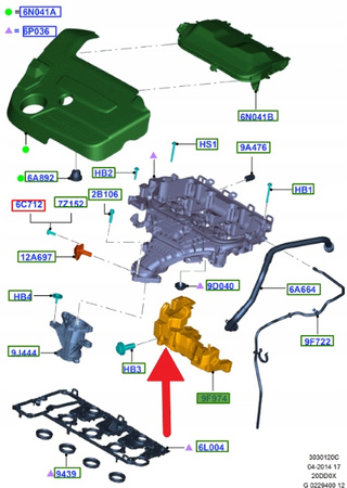 UCHWYT PRZEPUSTNICY 2.0 TDCI FORD FOCUS KUGA SMAX 1749371 _ AM5Q-9G793-AB