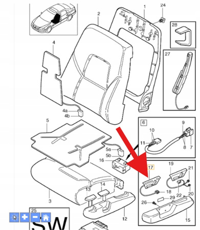 PANEL STEROWANIA FOTELA KIEROWCY VOLVO XC90 XC70 S80 S60 V70 OE 39980252