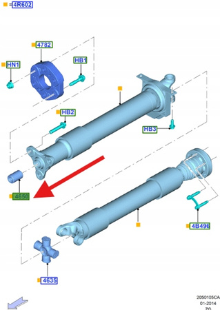 ŁOŻYSKO WAŁU TYŁ 2.3 EB 5.0 V8 FORD MUSTANG 2015- OE 5423292 _ CK4W-4650-AA