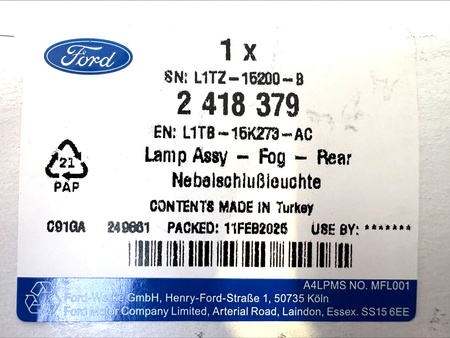 ŚWIATŁO PRZECIWMGIELNE LEWY TYŁ PUMA Mk2 2019- 2418379 _ L1TB-15K273-AC