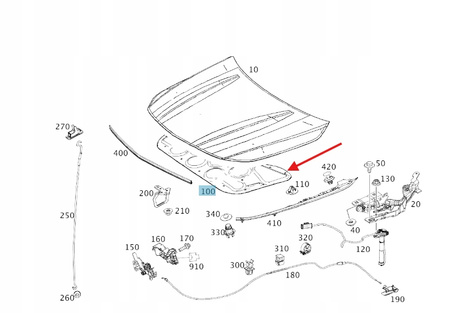 WYGŁUSZENIE PODBITKA MASKI MERCEDES CLA W117 OE A1176820026
