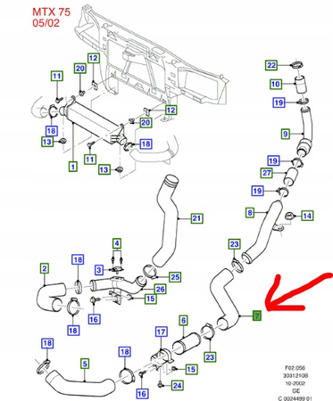 PRZEWÓD INTERCOOLERA FORD MONDEO Mk3 DIESEL_1126257_1S7Q-6K683-CA