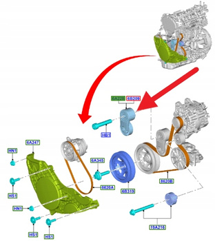 NAPINACZ PASKA PK FORD OE TRANSIT CUSTOM 2012- 2018333 GK2Q-6A228-SA