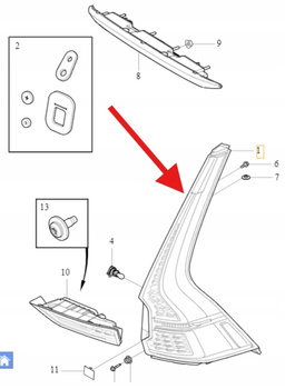 LAMPA KAROSERYJNA TYLNA PRAWA VOLVO XC60 2018- OE 31689690