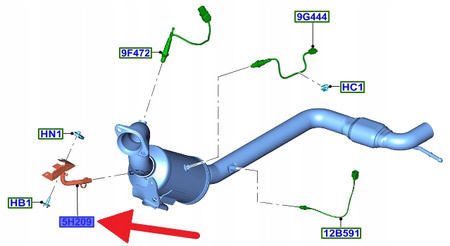 CZUJNIK CIŚNIENIA SPALIN 2.3 EB MUSTANG 2017- OE 2383790 _ JR3A-5H295-AC