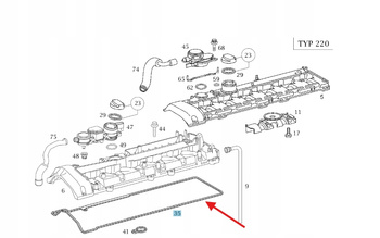 USZCZELKA POKRYWY ZAWORÓW DIESEL M648 MERCEDES OE A6480160021