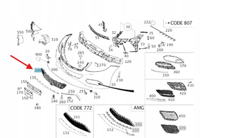 OSŁONA GRILL DOLNY ZDERZAKA PRZÓD MERCEDES S klasa W220 OE A2228850124
