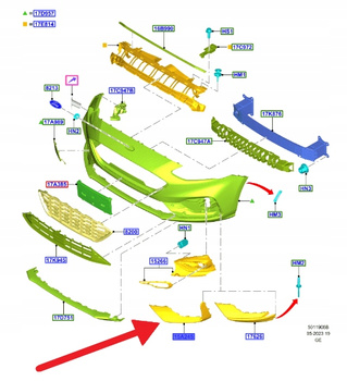 RAMKA HALOGENU PRAWY PRZÓD FORD FOCUS 2018- 22 2267454 _ JX7B-15B246-TAPRAA
