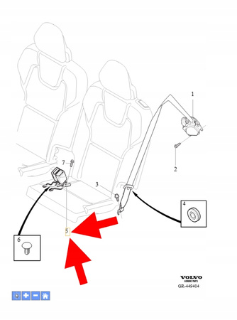 KLAMRA ZAPINKA PASA TYŁ 3 RZĄD VOLVO XC90 2016- OEM/OE 39825753