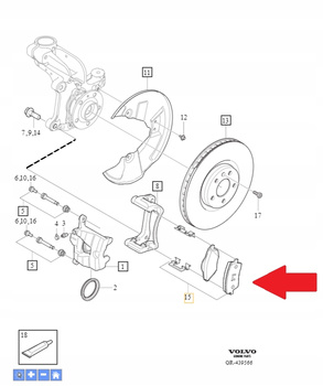 Klocki hamulcowe Volvo OE 32329535