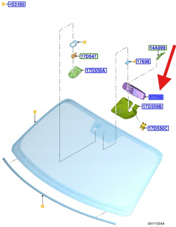 LUSTERKO WSTECZNE WEWNĘTRZNE FORD MUSTANG 2015- 1939893 _ FU5A-17E678-TD