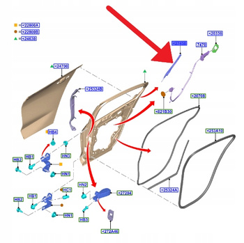 OSŁONA KRAWĘDZI DRZWI PRAWY TYŁ FORD FOCUS 2018- 2402891 _ JX7B-A265B16-AB