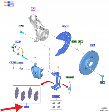 KLOCKI HAMULCOWE TYŁ FORD TRANSIT CONNECT 2022- 2614210 _ VWN3CA-2D390-EA