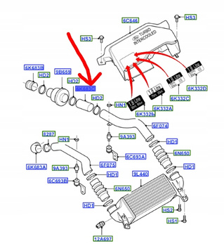 RURA INTERCOOLERA FORD FOCUS Mk1 1.8L TDCI_1135966_XS4Q-6K683-DD
