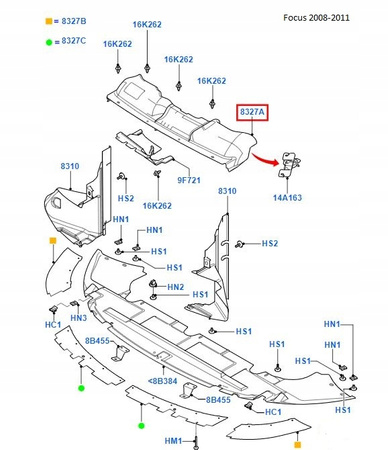 OSŁONA PRZEDNIEGO PASA FORD FOCUS Mk2 2007-2011 _ 1492993 _ 8M51-16613-AA