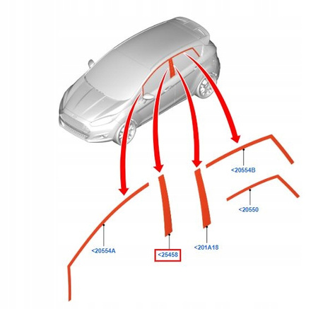 LEWA LISTWA ZEWNĘTRZNA DRZWI FORD FIESTA Mk7 2008- 1546824 _ 8A61-A25459-AC