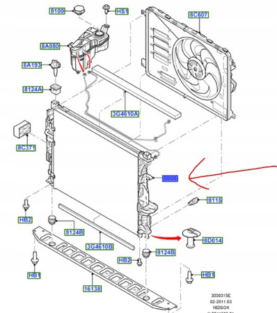 CHŁODNICA WODY FORD MONDEO Mk4 2007- 2014 DIESEL_1563251_7G91-8005-BD