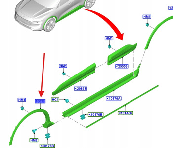 LISTWA BŁOTNIKA LEWY PRZÓD FORD KUGA 2020- 2451234 _ LV4B-S16D239-AC5YZ9